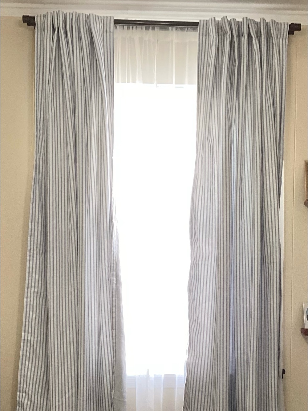 Martha Stewart Black  and White Pinstripe Curtains